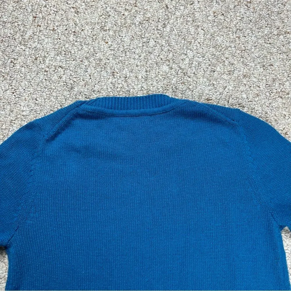 Banana Republic Crewneck Blue Sweater Mens Small Cotton Blend Split Hem